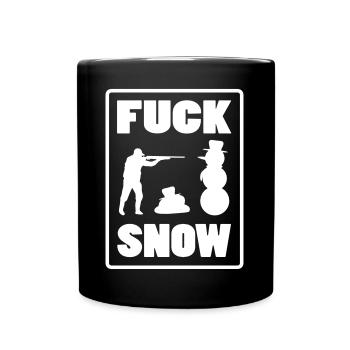 Cooles Anti Winter Schneeman Jäger Design - Tasse einfarbig - Schwarz - Vorne