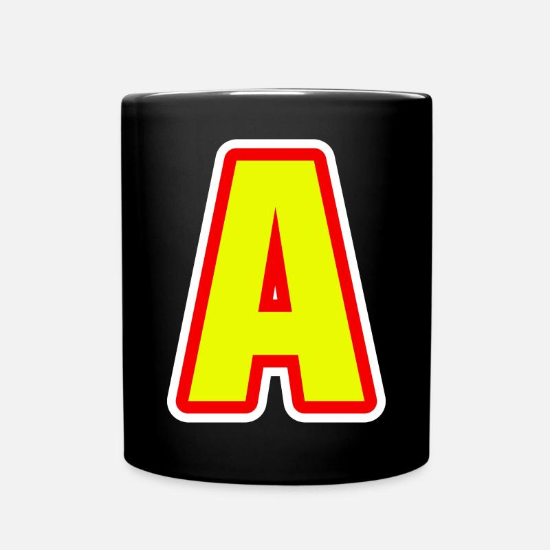 Alphabet, Buchstabe A - Tasse einfarbig - Schwarz