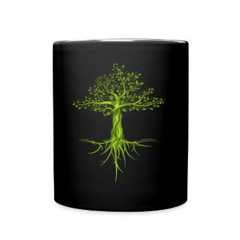 arbres arbre nature nature symbole forêt forêt logo - Mug uni - noir - Devant