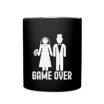 Game Over Wedding Couple Silhouette - Full Colour Mug - black - Front