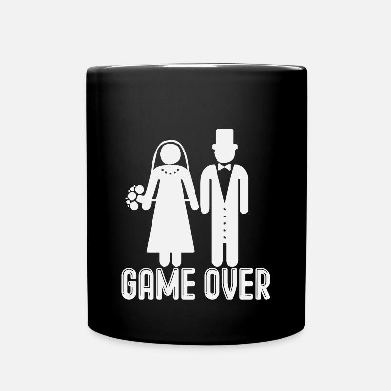 Game Over Hochzeit Paar Silhouette - Tasse einfarbig - Schwarz