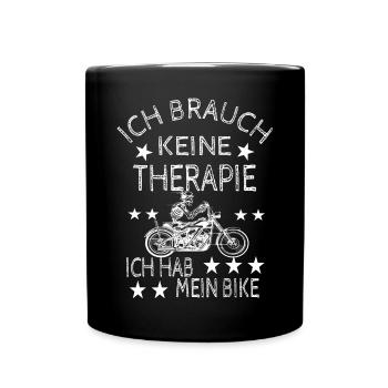 Motorradfahrer - Tasse einfarbig - Schwarz - Vorne