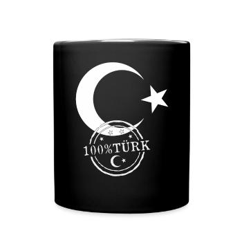 Drapeau turc 100% turc - Mug uni - noir - Devant