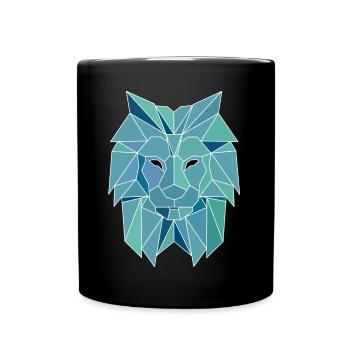 Polygon Löwe - Tasse einfarbig - Schwarz - Vorne