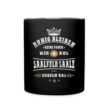 Saalfeld, Thüringen - Tasse einfarbig - Schwarz - Vorne