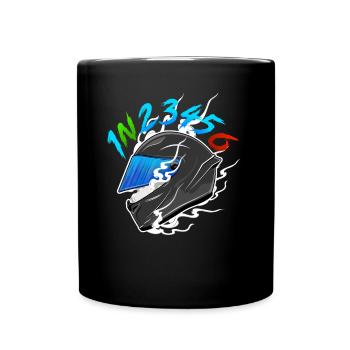 Motorcycle Rider Helmet 1N23456 - Full Colour Mug - black - Front
