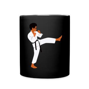 Motif d’arts martiaux dans une ligne minimaliste - Mug uni - noir - Devant