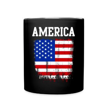 Graphique du drapeau américain vieilli - Mug uni - noir - Devant
