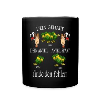 Finde den Fehler ! - Tasse einfarbig - Schwarz - Vorne