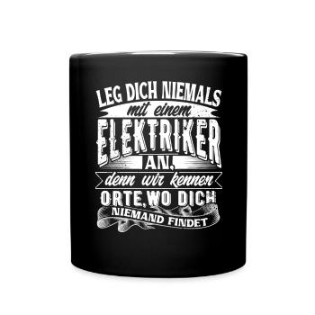 Électriciens - Mug uni - noir - Devant