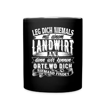 Landwirt - Tasse einfarbig - Schwarz - Vorne