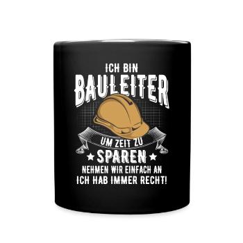 Bauleiter - Tasse einfarbig - Schwarz - Vorne