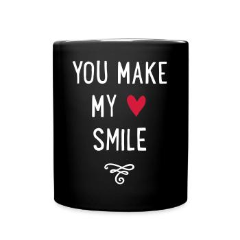 Tu fais sourire mon coeur - Mug uni - noir - Devant