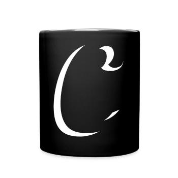 Abstraktes Farbenspiel auf Leinwand - Tasse einfarbig - Schwarz - Vorne