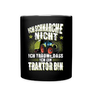 Landwirt Traktor Spruch - Tasse einfarbig - Schwarz - Vorne
