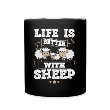 sheep - Full Colour Mug - black - Front