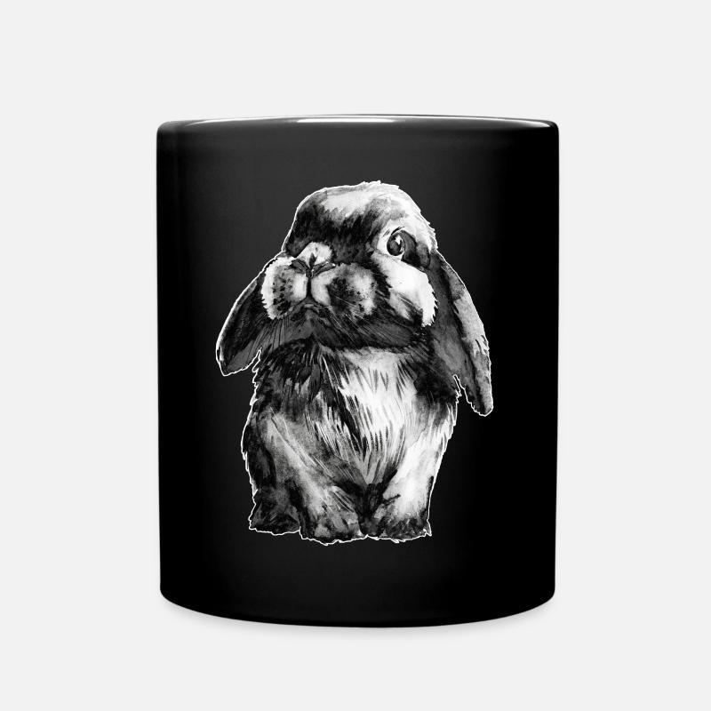 Kaninchen Hase Schlapohr - Tasse einfarbig - Schwarz