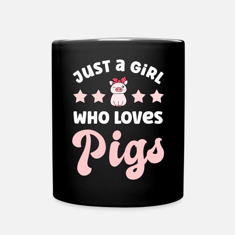 Schwein Schweine - Tasse einfarbig - Schwarz