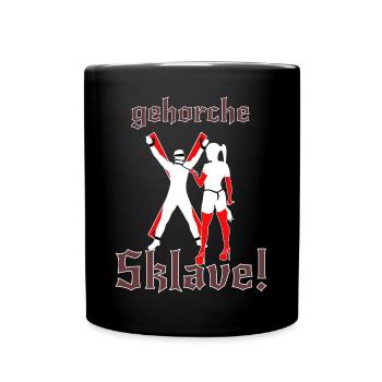 Domina Sklave - Tasse einfarbig - Schwarz - Vorne