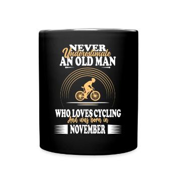 Papa Opa Mann Fahrrad Bike Geburtstag November - Tasse einfarbig - Schwarz - Vorne