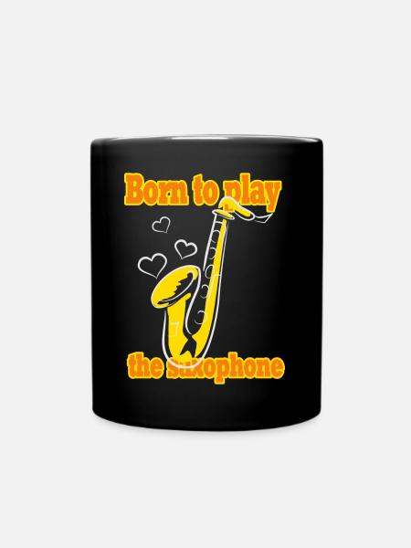 Saxophon musik - Tasse einfarbig - Schwarz