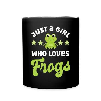 Frosch Frösche - Tasse einfarbig - Schwarz - Vorne