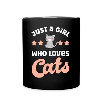 Katze Katzen - Tasse einfarbig - Schwarz - Vorne