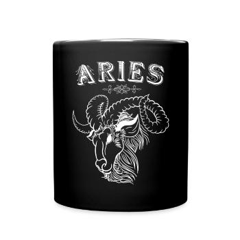 Aries Sternzeichen Widder - Tasse einfarbig - Schwarz - Vorne