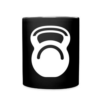 Hantel gewichte icon - Tasse einfarbig - Schwarz - Vorne