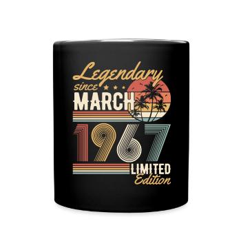 Legendary since March 1967 vintage birthday retro - Full Colour Mug - black - Front