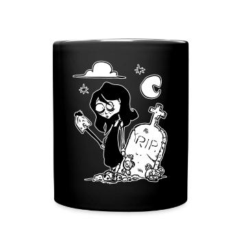 Scary girls in a cemetery - Full Colour Mug - black - Front