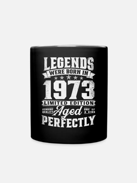 Born in 1973 Legends Birthday Gift - Full Colour Mug - black