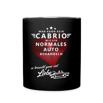 Cabrio Fahrer Spruch - Tasse einfarbig - Schwarz - Vorne