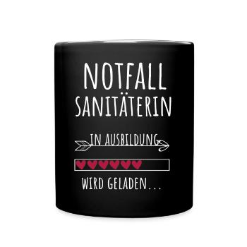Notfallsanitäterin in Ausbildung Geschenk - Tasse einfarbig - Schwarz - Vorne