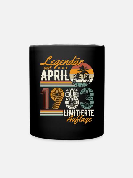 Legendär seit April 1983 Jahrgang Geburtstag Retro - Tasse einfarbig - Schwarz