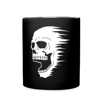 White skull and speed - Full Colour Mug - black - Front
