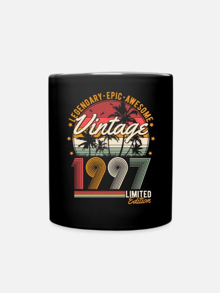 Vintage 1997 Vintage Anniversaire Rétro Cadeau - Mug uni - noir