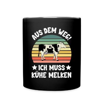 Kuh Kühe - Tasse einfarbig - Schwarz - Vorne