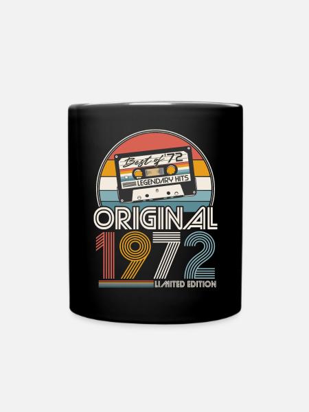 1972 Vintage Jahrgang Geburtstag Retro Geschenk - Tasse einfarbig - Schwarz