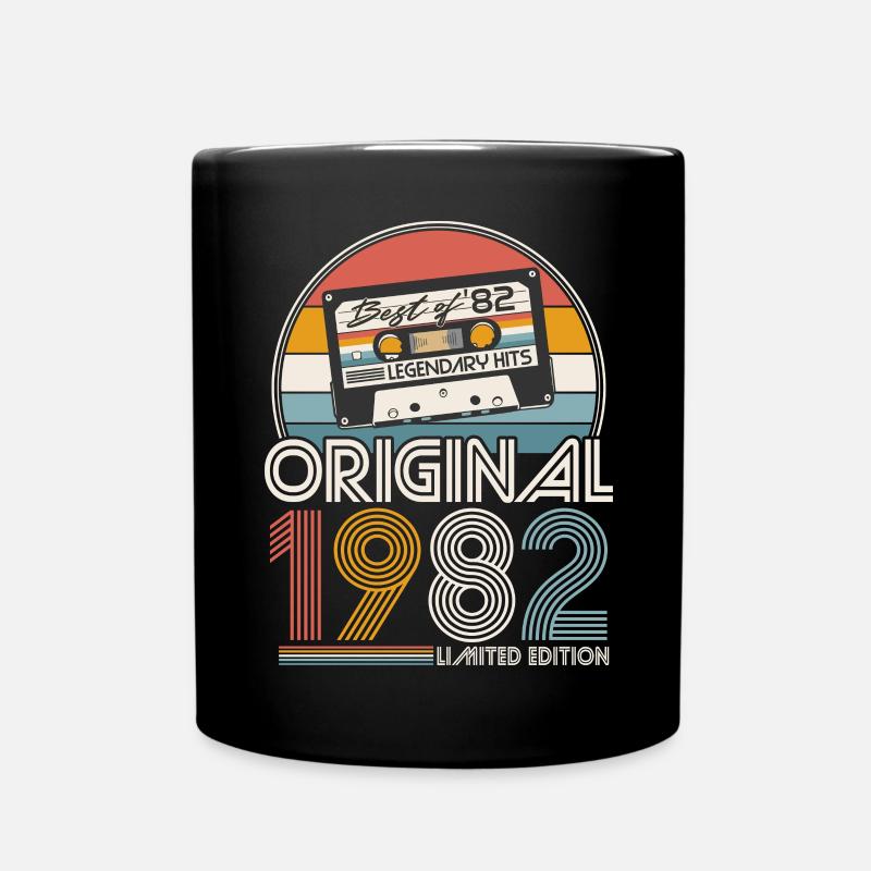 1982 Vintage Jahrgang Geburtstag Retro Geschenk - Tasse einfarbig - Schwarz