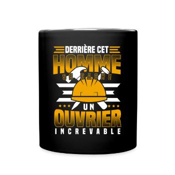 Ouvrier humoristique chantier rigolo homme - Mug uni - noir - Devant