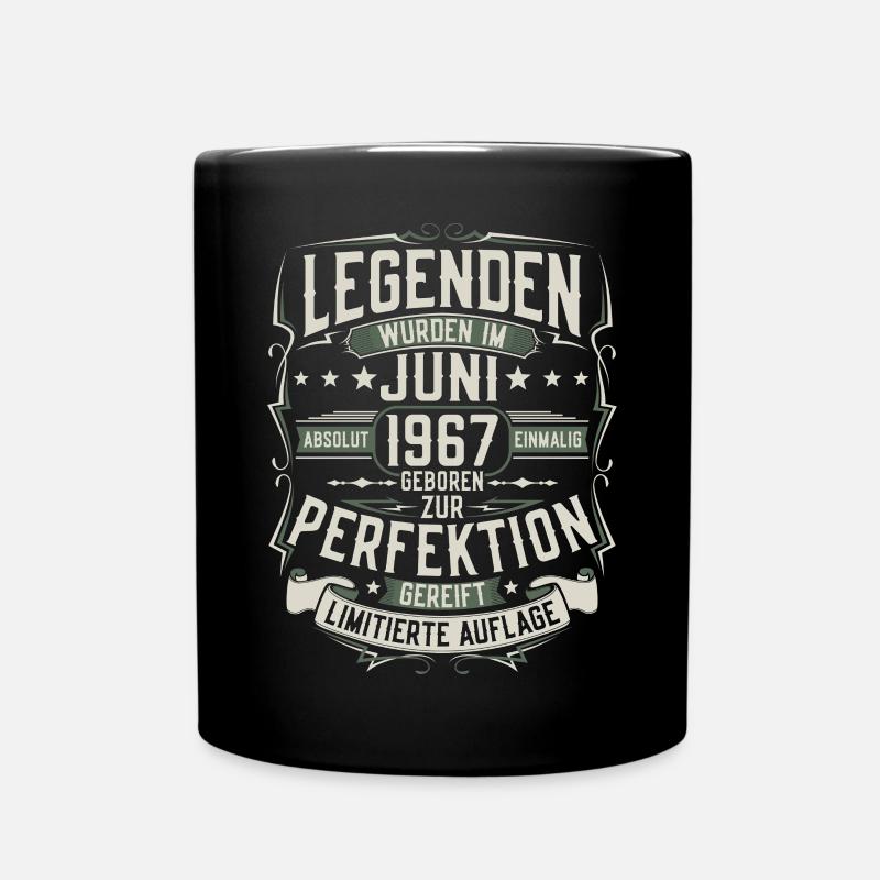 Juni 1967 Jahrgang geboren Geburtstag Geschenk - Tasse einfarbig - Schwarz