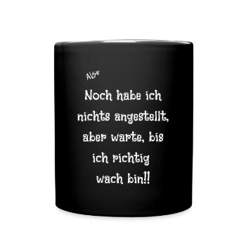 Wach - Tasse einfarbig - Schwarz - Vorne