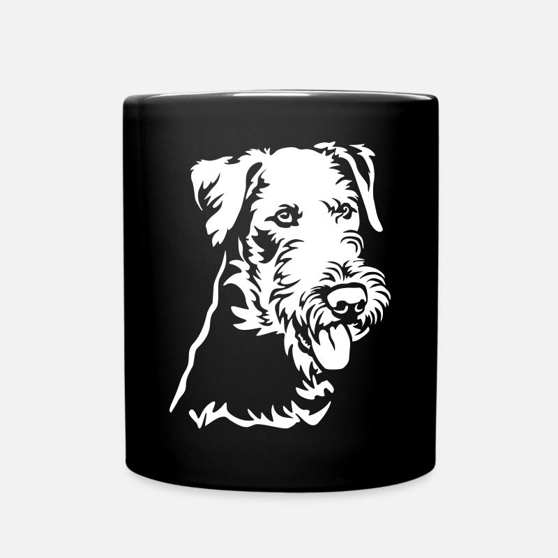 Airedale Terrier Kopf "Black Edition" - Tasse einfarbig - Schwarz