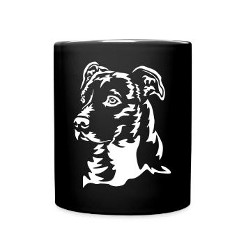 American Staffordshire Terrier Kopf"Black Edition" - Tasse einfarbig - Schwarz - Vorne