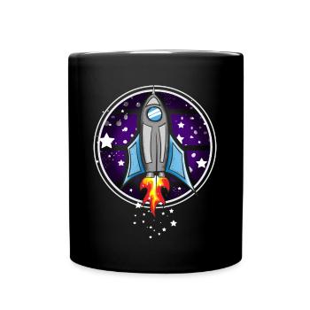 Rakete - Tasse einfarbig - Schwarz - Vorne