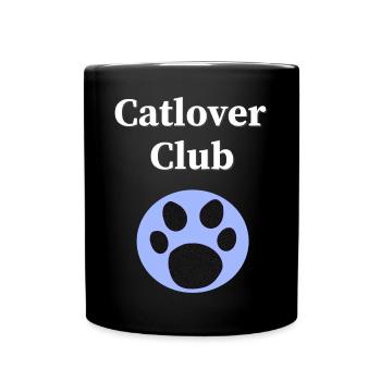 Cat Lover Club, Tier tatzen, closing - Tasse einfarbig - Schwarz - Vorne