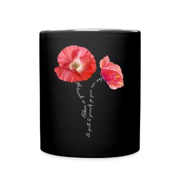 Mohnblumen im Sommer zum Muttertag - Tasse einfarbig - Schwarz - Vorne