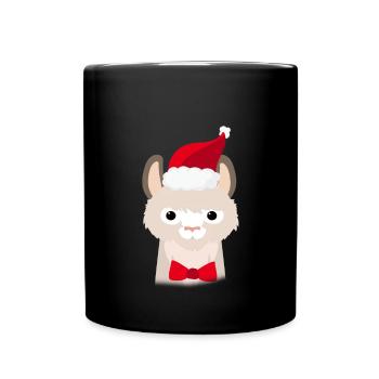 Ugly Christmas Lama - Full Colour Mug - black - Front