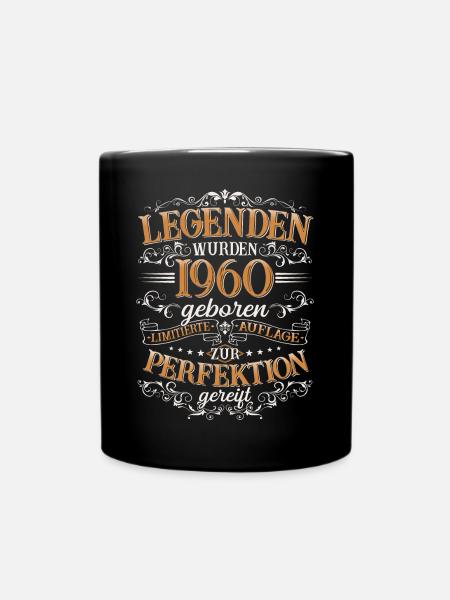 Jahrgang 1960 geboren Legenden Geburtstag Geschenk - Tasse einfarbig - Schwarz